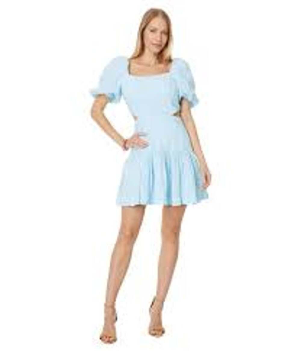 NWT $248 Lilly Pulitzer Blue Cut Out Pleated Mini Dress Sz 12 Large